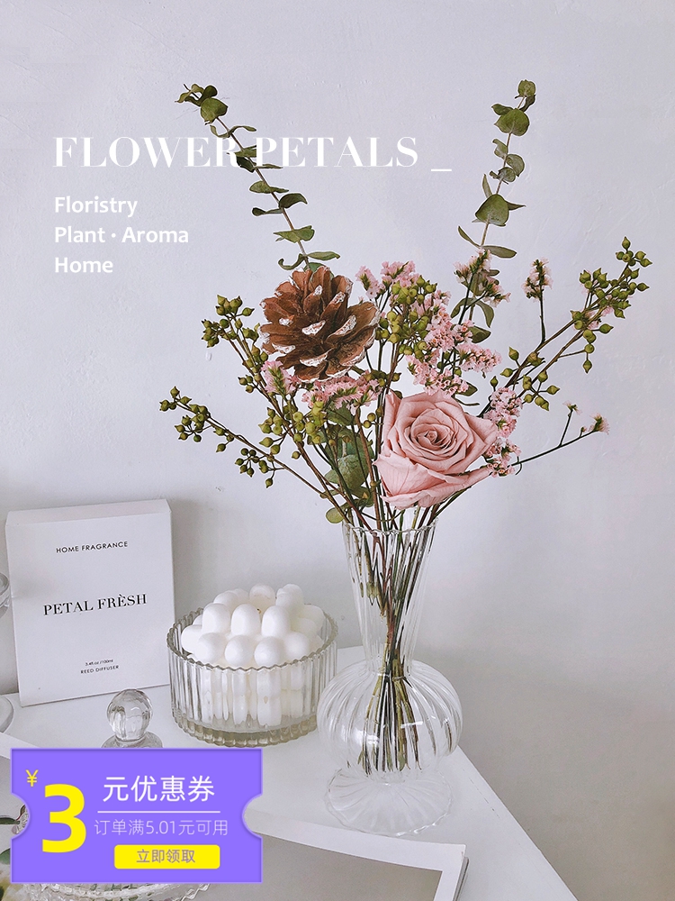 ins Eugali Dry Flower bouquet Flowers Air-dry Natural Living-room Furnishing home furnishing flower arrangement Nordic Wind hem