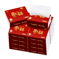 Счастливая четырехслойная утолщенная бумага [10 упаковки] 60 упаковок на упаковку