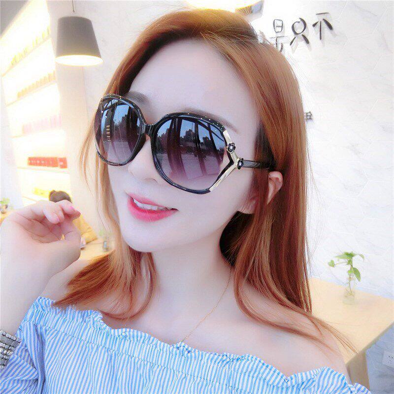 High-definition sunglasses female anti-UV star net red round face personality Korean version of elegant camellia Korean version of sunglasses trend