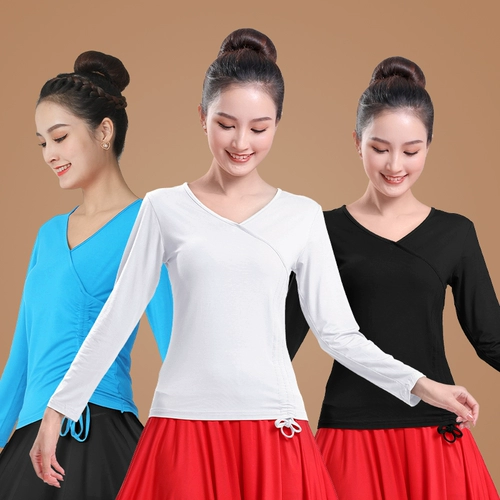 Лонгслив, этническая танцующая спортивная одежда, на шнурках, этнический стиль