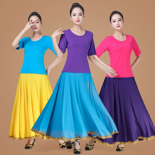 Комплект, футболка, юбка, танцующий костюм