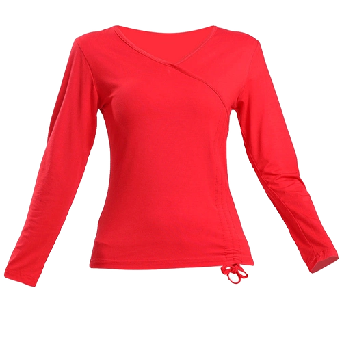 Лонгслив, этническая танцующая спортивная одежда, на шнурках, этнический стиль