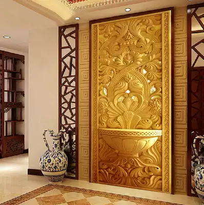 Sandstone screen cornucopia hollow resin translucent decorative relief hollow aisle entrance custom sandstone background wall