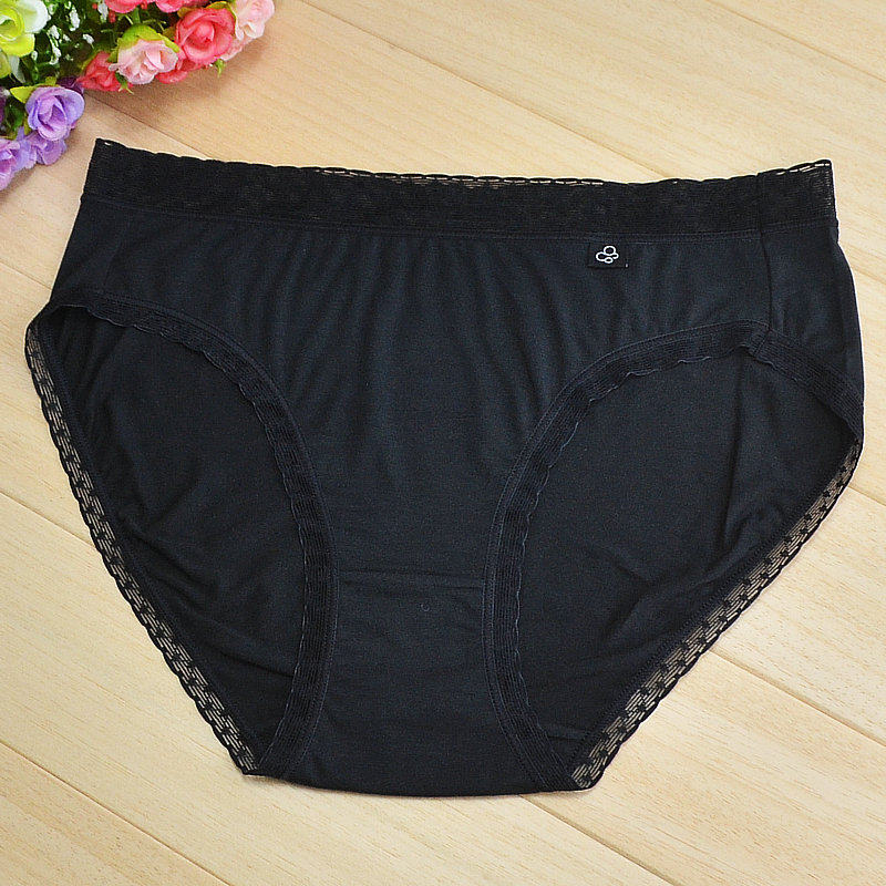 Die Anfen underwear women's mid-waist simple package hip modal seamless lace briefs underwear