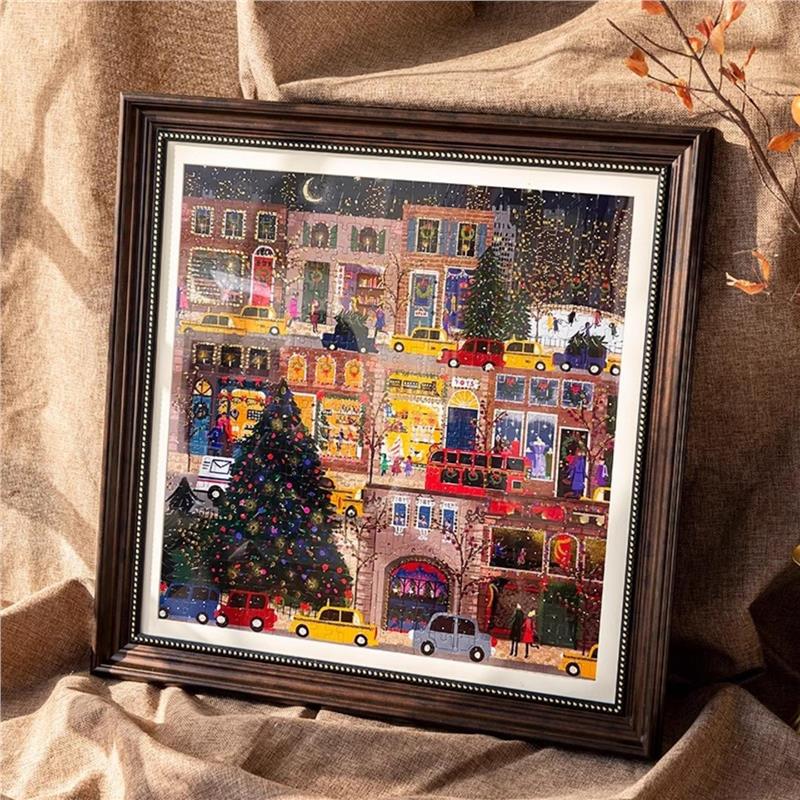 Christmas Winter Light Puzzle Photo Frame Galison Picture Frame Wall-Mounted Frame 70*50 Puzzle Frame New Year Decoration