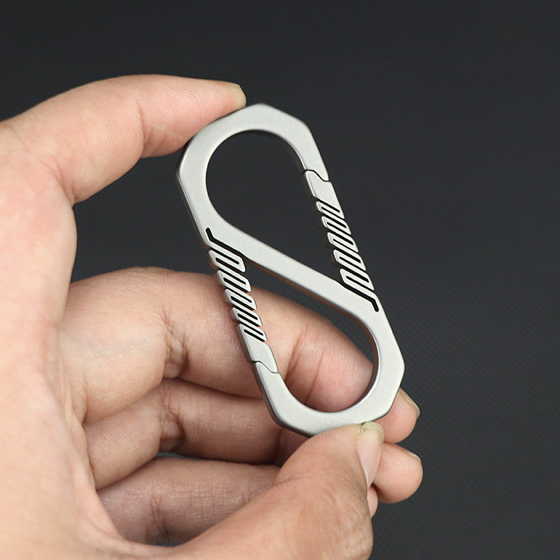 Titanium alloy hanging clasp mini backpack buckle figure 8 buckle belt quick hanging edc tool S type buckle waist hanging outdoor carabiner