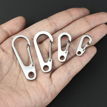 Mini keychain 304 stainless steel hiking buckle outdoor adhesive hook EDC wire buckle backpack Quick hanging accessories small buckle
