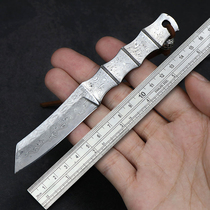 Damascus steel knife forged small knife sharp outdoor portable high hardness one-piece straight knife Pattern steel collection tool