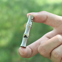 Creative bamboo whistle distress whistle Stainless steel whistle Outdoor camping survival whistle High frequency high decibel metal whistle