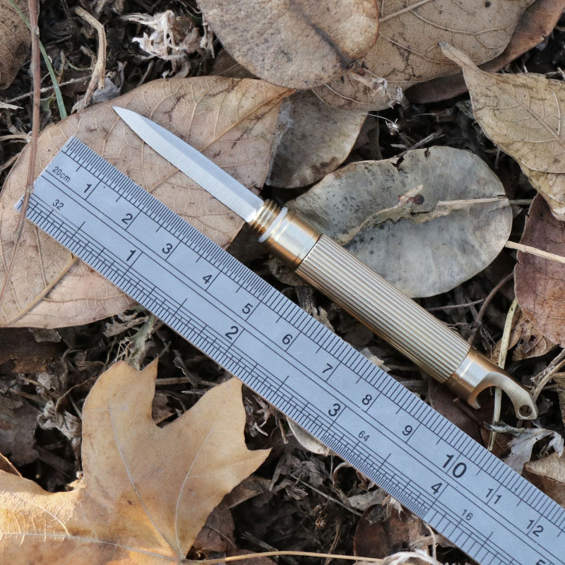 Brass multi-function tool knife portable fruit knife box opener bottle breaker window breaker multi-purpose knife self-defense key knife