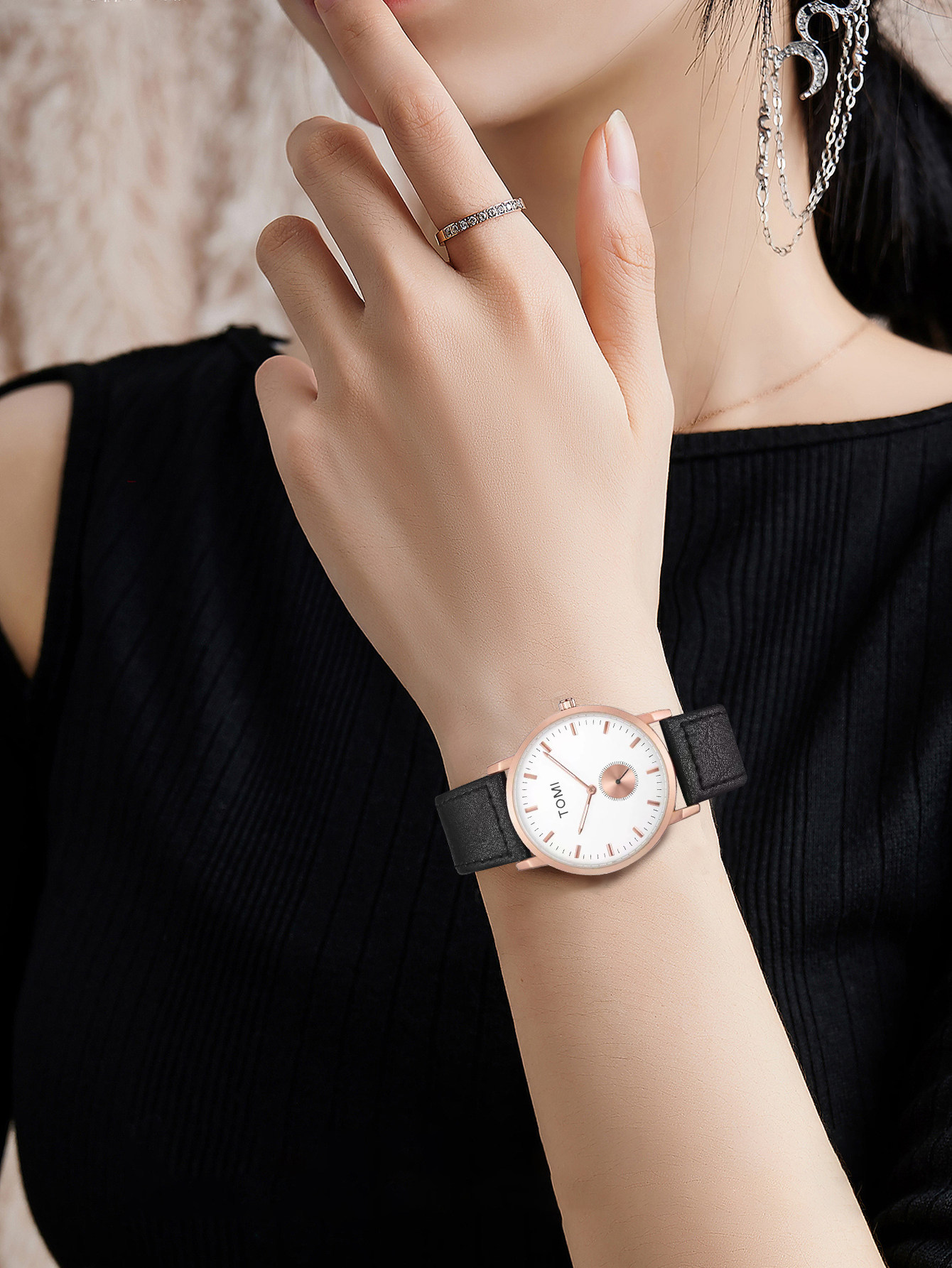 Quartz Watch For Men And Women With Leather Strap And Second Plate_voghion.com