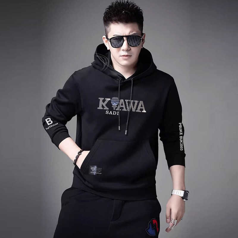 European Style Hooded Sweatshirt for Men 2026 Autumn and Winter New Slim Fit Pullover Top Trendy Casual Men's Long-Sleeve T-Shirt European Style Hooded Sweatshirt for Men 2026 Autumn and Winter New Slim Fit Pullover Top Trendy Casual Men's Long-Sleeve T-Shirt