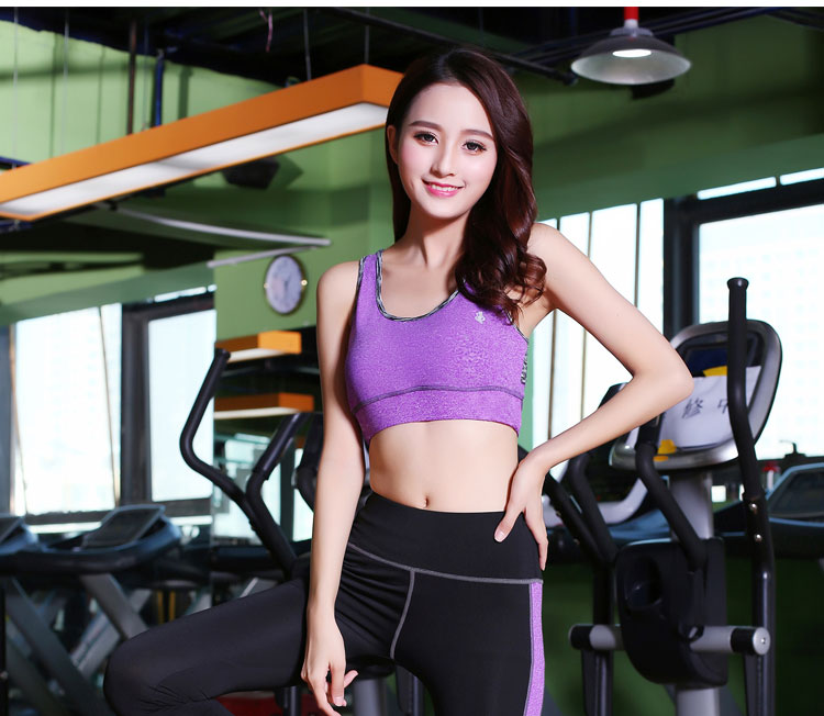 Chuyên nghiệp không có vòng thép cố định vest thể thao bra nữ khô nhanh yoga tập thể dục đồ lót chống sốc mùa hè nữ áo tập