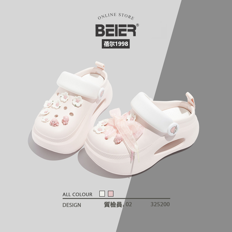 Pink Croc Shoes for Women, Cute 2026 New Summer Versatile Breathable Outdoor Non-Slip soft sole Thick-Soled Sandals