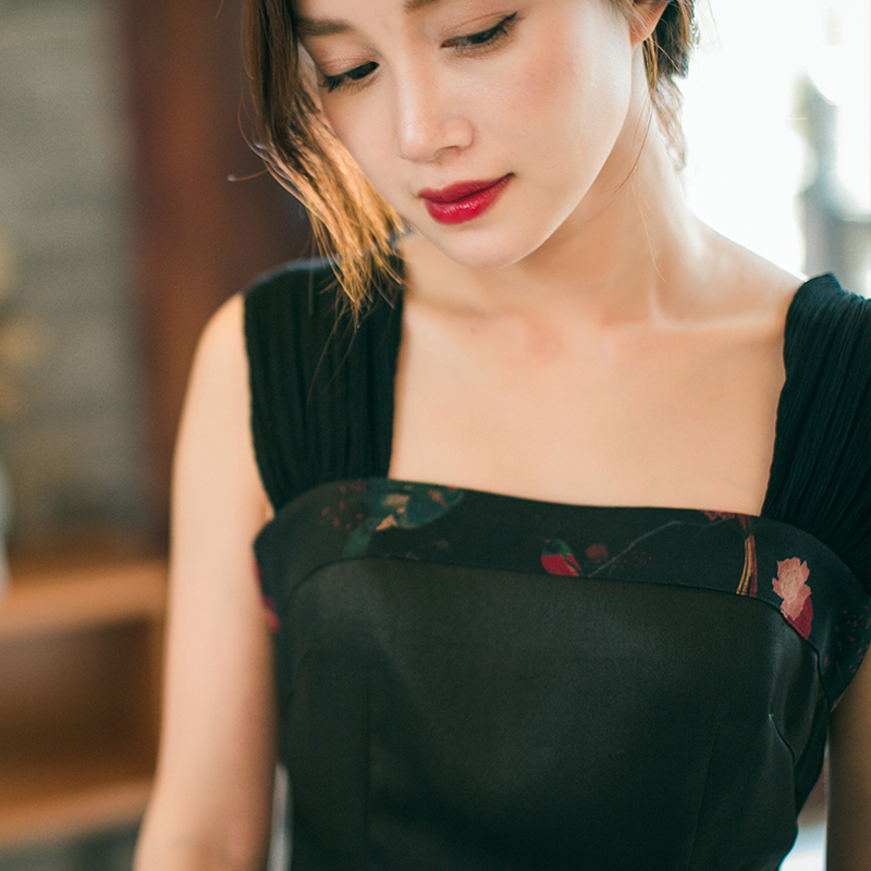 Zhu's original brand (no lan) true silk-heavy crepe fragrant cloud yarn splicing cis-real silk harness 100 hitch