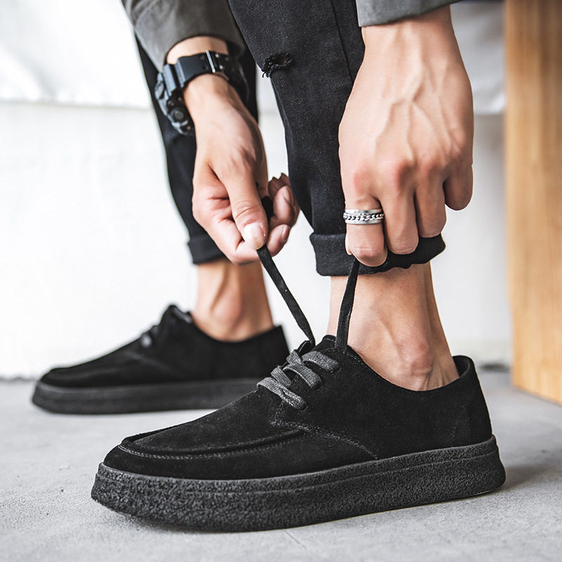 Tooling Martin shoes men's autumn trend all-match suede leather soft bottom breathable retro British thick-bottomed shoes