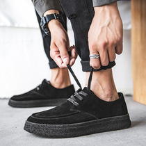 Tooling Martin shoes mens summer trends 100 hitch fur genuine leather soft bottom breathable retro Inn thick bottom heightening plate shoes