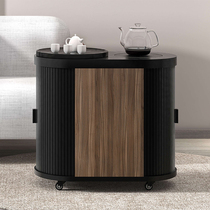 Solid wood mobile tea table Household small tea cart pulley Wu Jinshi tea table Tea set Automatic kettle tea cabinet