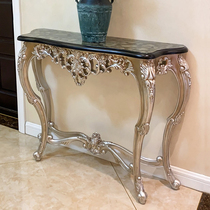 European style entrance table Light luxury wall entrance table Semicircular marble entrance cabinet American shelf Living room case table