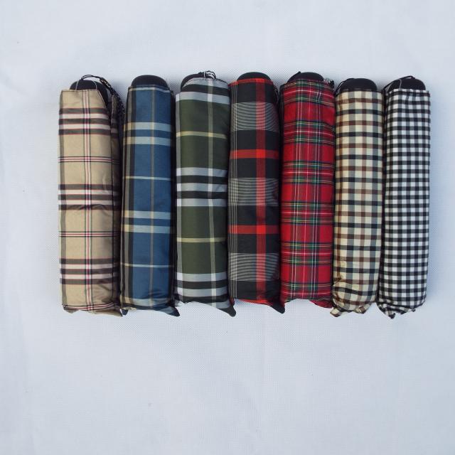 Paradise Umbrella Manual Ultralight 325E Color Weag Fold Clear Rain Dual-use Triple Fold Little Fresh Plaid Business Sunny