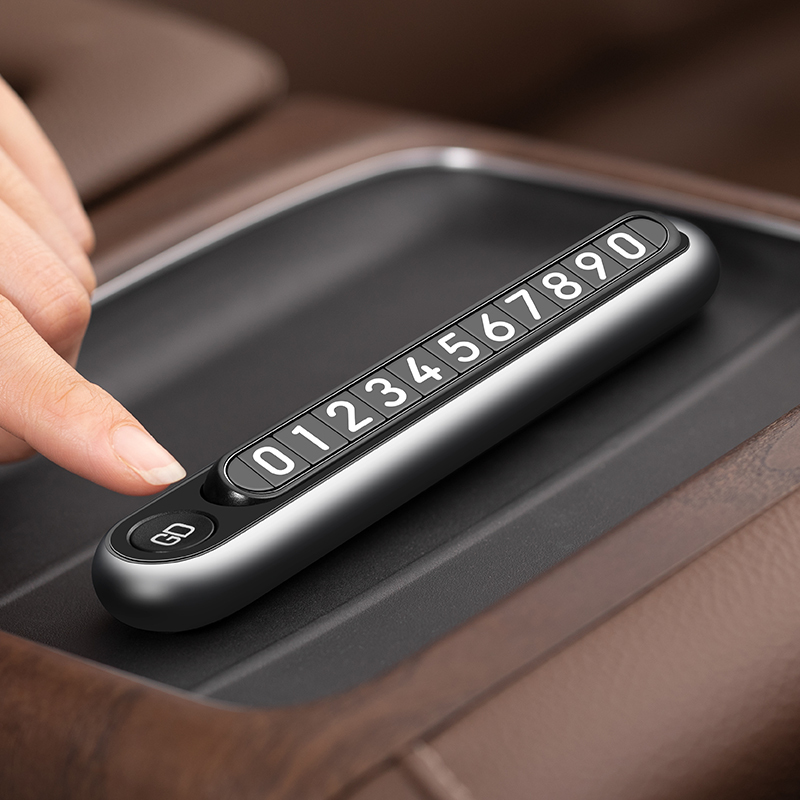 Aluminum Alloy Temporary Parking Number Plate, Practical Car Moving Phone Number Plate, Creative Car Interior Accessory for Men