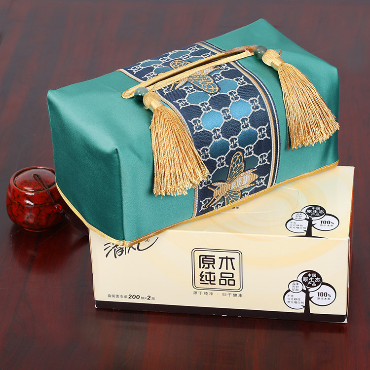 Art Musu Modern Chinese Style Living Room Home Paper Towels Box Cover Home Retro Zen Cloth Art Flow Su Big Paper Towel Cover