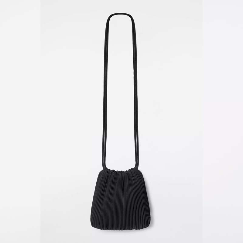 Irregular Pleated Bag 2025 Spring New Crossbody Casual Drawstring Bucket Bag Fashionable Small Square Bag