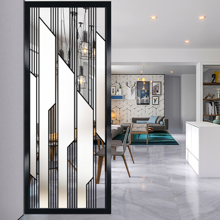 Mobile modern minimal glass screen partition wall decorated into the household mask to block the home office transmitter