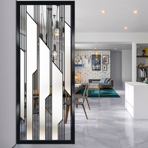 Mobile modern simple glass screen partition wall Living room decoration Home entrance to block the home office light transmission