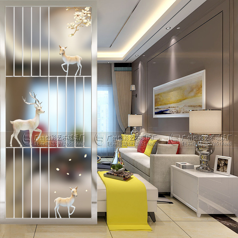 Modern Minimalist Introductory Genguan Screen Bedroom Partition Wall Living Room Aisle Double Face Light Transmission Office Light Extravagant Screen