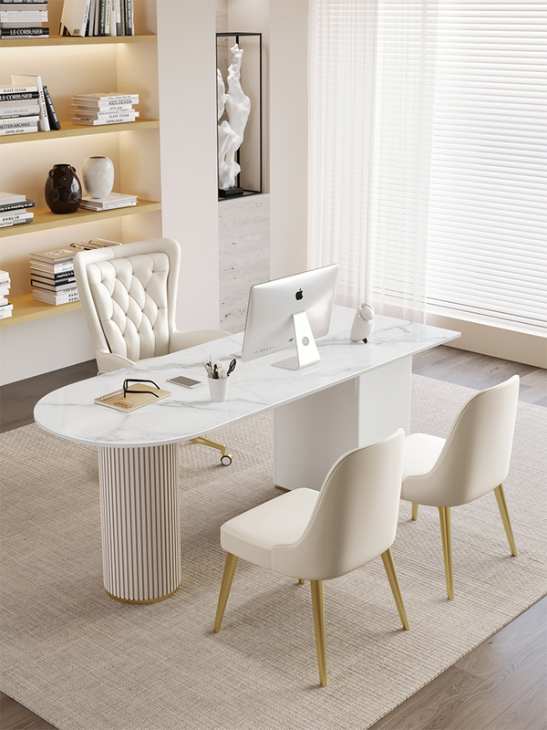 Italian-Style Light Luxury Slate Desk, Beauty Salon, Medical Beauty Consultation Room, Reception Desk, Designer Irregular-Shaped Desk