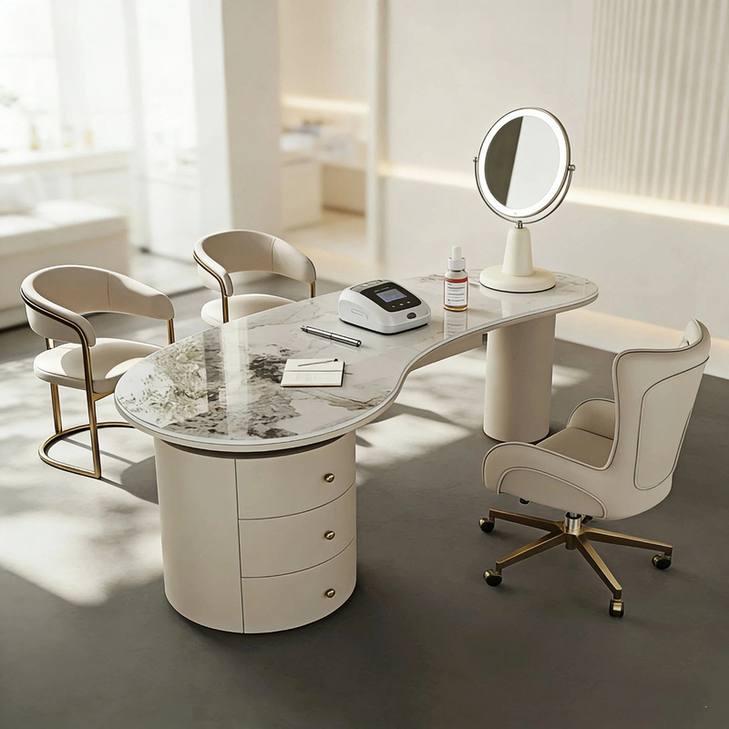 Beauty Salon Medical Beauty Consultation Room Reception and Negotiation Desk, Light Luxury Slate Desk, Simple Modern Irregular-Shaped Consultation Table