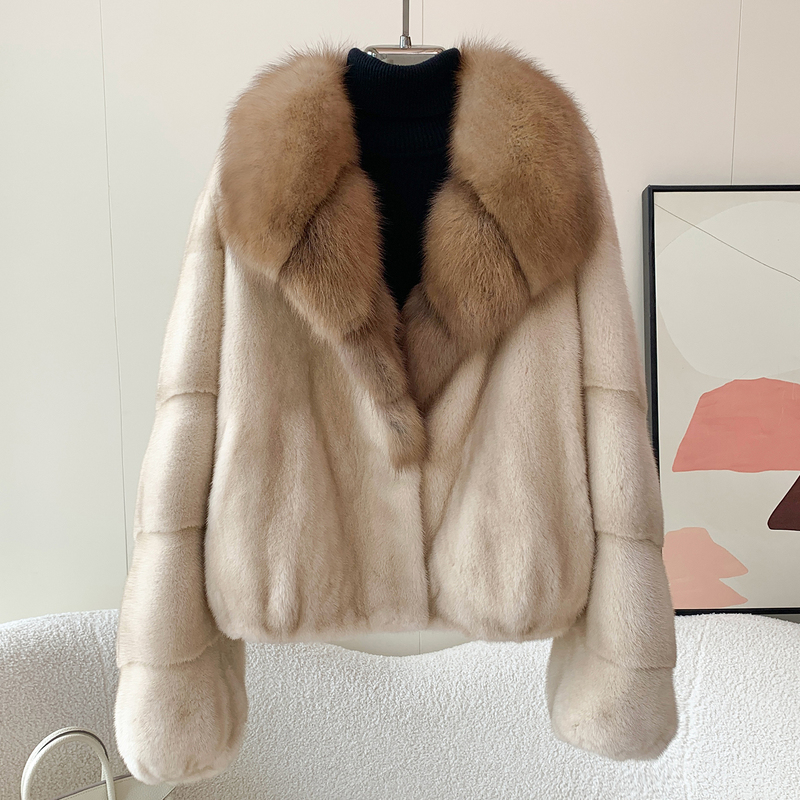 Imported Russian Sable Fur Collar Mink Coat for Women, Short Style, Whole Sable Fur Coat, 2026 New Winter Model