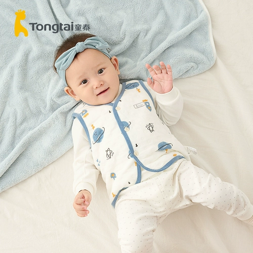 童泰 Демисезонный детский комбинезон, удерживающий тепло хлопковый жилет подходит для мужчин и женщин для девочек, 1-24 мес.