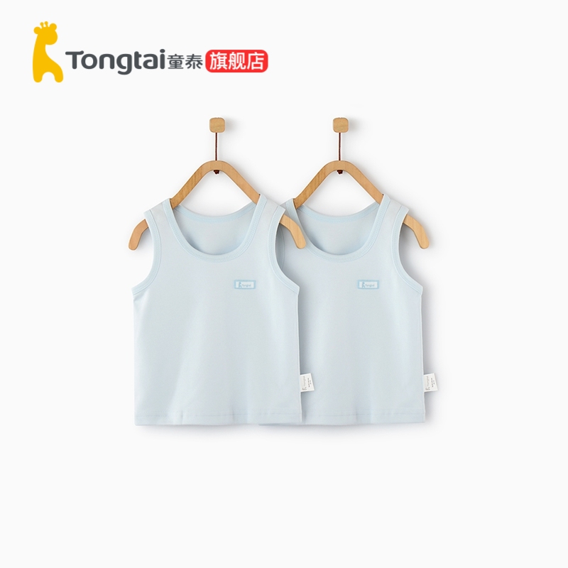 Tongtai new summer baby clothes 3-18 months male and female baby tank top baby cotton pull over top vest 2 pieces