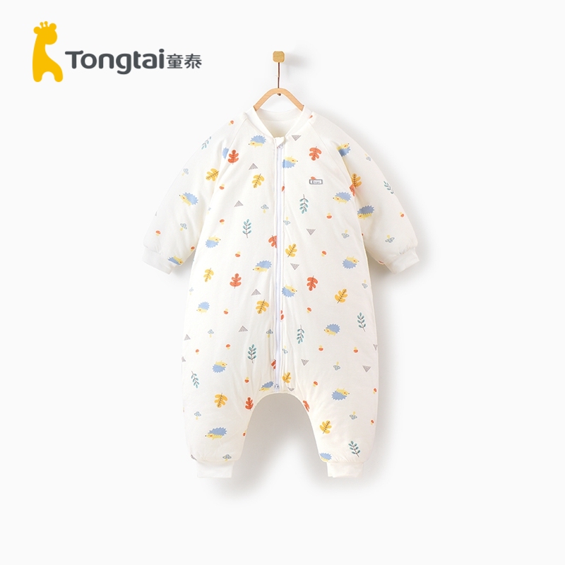 Tongtai autumn and winter new baby cotton bedding supplies Men and women baby split leg sleeping bag children zipper anti-kick quilt