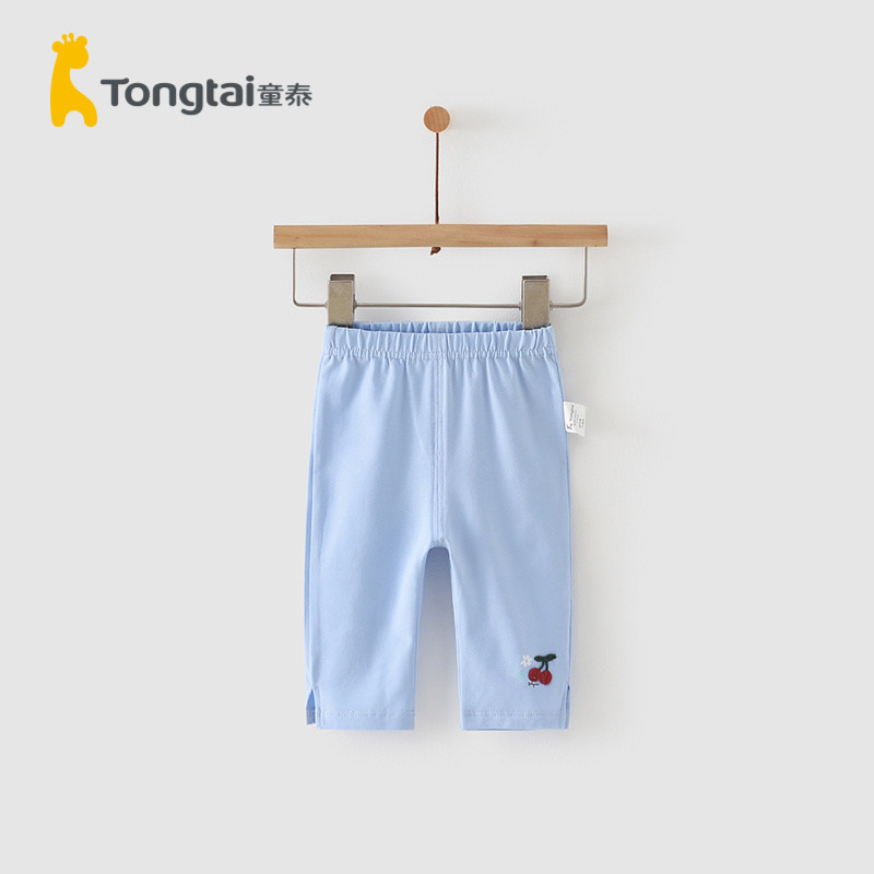 Child Tai Summer 1-4-year-old baby male and female baby clothes light and thin wave cute and fashion seven-minute pants with a pair of pants