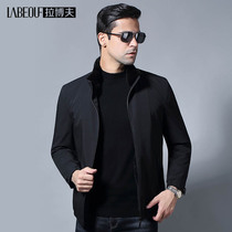 LaBov jacket male middle-aged Chinese Valentines day non-iron casual jacket long easy to take care of autumn and winter men Jack