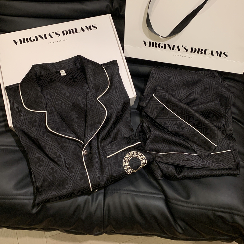 Men's Pajamas, Ice Silk Long-Sleeved, Light Luxury, High-End Men's Pajamas, 2026 Autumn New Style, Couple's Home Wear, Summer