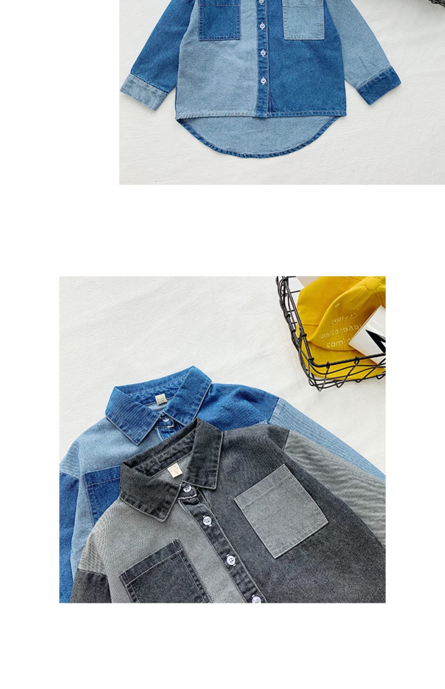 Áo sơ mi denim bé 2019 mùa thu mới Hàn Quốc của bé trai sơ mi giản dị Áo sơ mi nữ hoang dã 1234 tuổi - Áo sơ mi áo sơ mi trẻ em 10 tuổi