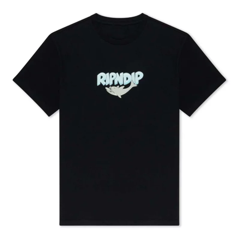 Американская модная marca RIPNDIP с средней пальцем кошка хлопковая футболка с коротким рукавом, дельфин так счастлив, что выпускает воду