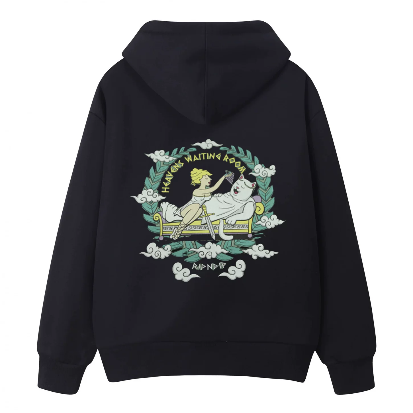 Худи с капюшоном на молнии для мужчин и женщин RIPNDIP Bitch Cat Middle Finger Cat Paradise Lounge Couple Jacket Loose Hooded Round Neck Thick Cotton T