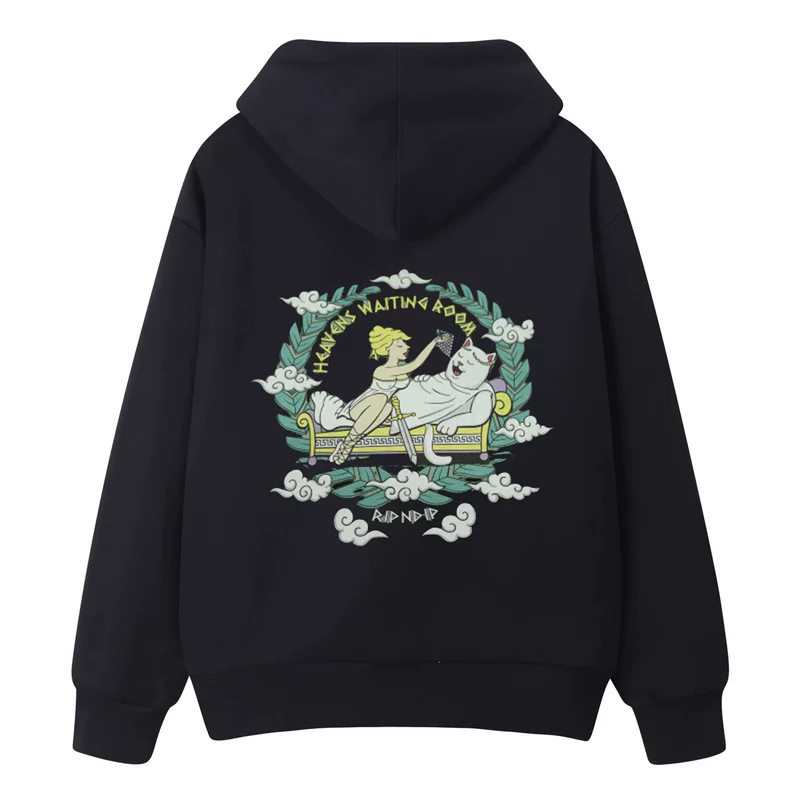Худи с капюшоном на молнии для мужчин и женщин RIPNDIP Bitch Cat Middle Finger Cat Paradise Lounge Couple Jacket Loose Hooded Round Neck Thick Cotton T