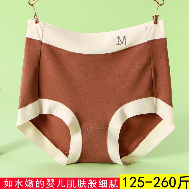 Weighing plus large underwear woman Modall cotton high waist triangle trousers head coloured and fat mm 200 pounds elastic comfort