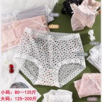 Sexy lace underpants Xiaoqing new teen girl transparent clairvoyant net yarn sweet and butterfly knot gattening up overweight and fat mm thin