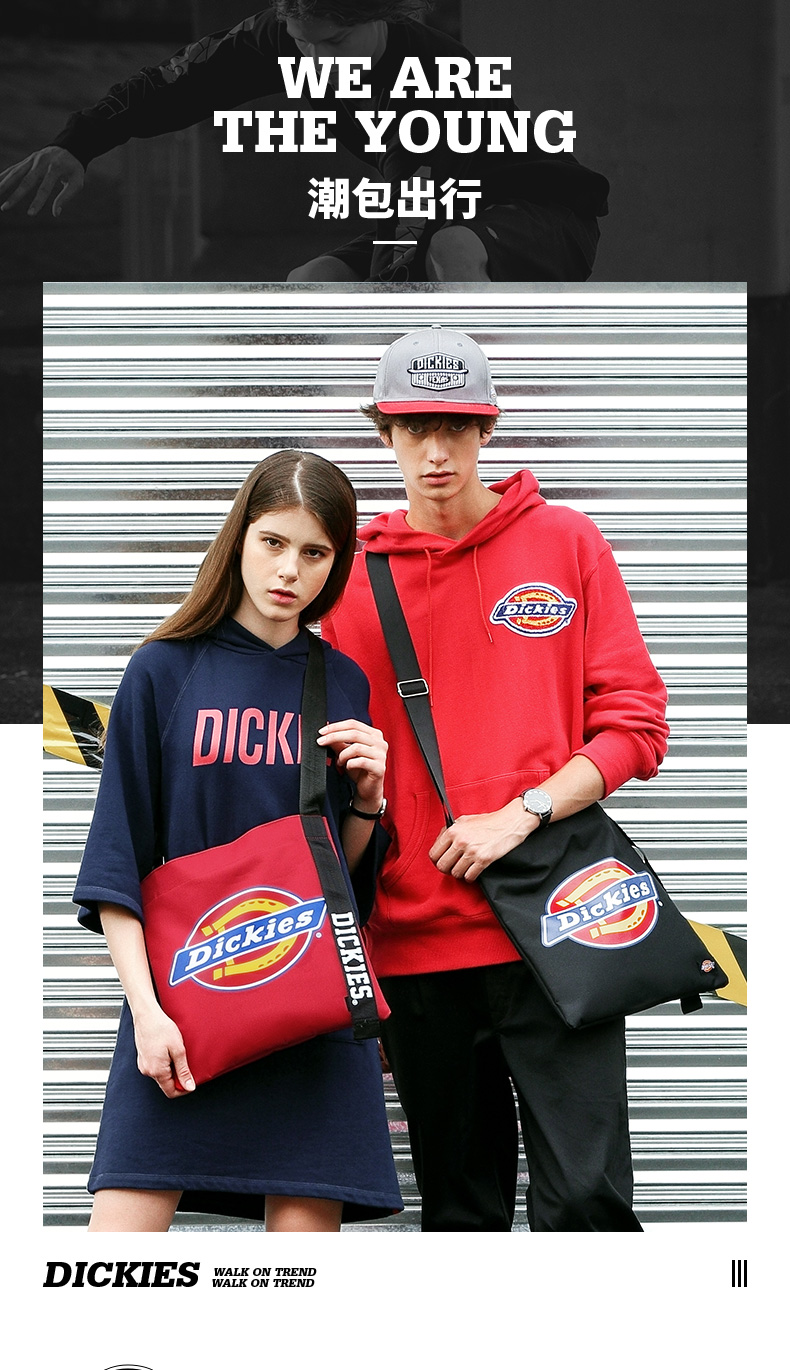 Dickies mùa thu và mùa đông streamer nam và nữ xu hướng thời trang mini túi đeo vai tiếng Anh Túi xách sinh viên - Túi của con người ví charles & keith