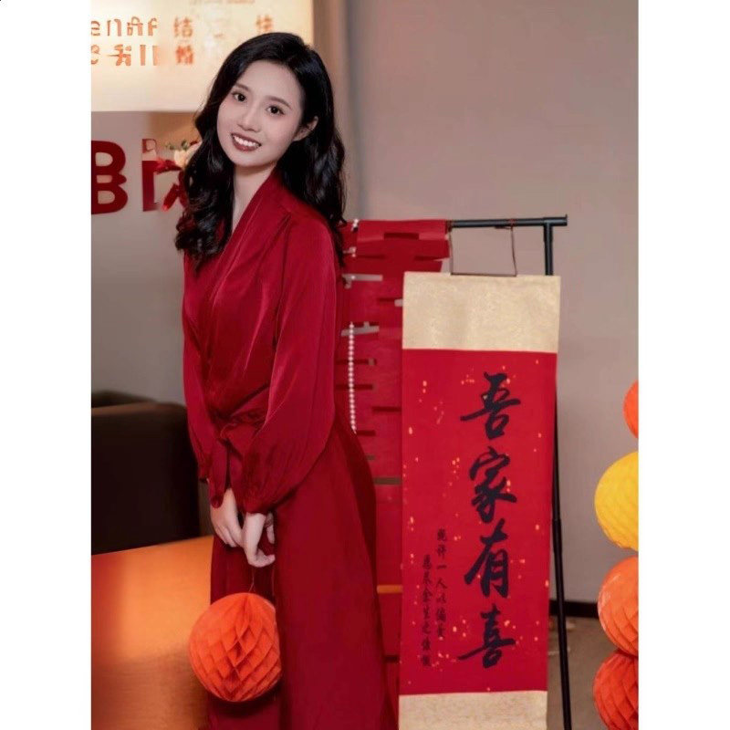 新中式婚礼晨袍，高级感红色结婚睡衣，优雅新娘必备🎀👗-晨袍-淘宝好物网