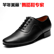 Latin Dance Shoes Boys Men Adult Morden Dance Shoes Genuine Leather Soft Bottom Squares Ballroom Dancing Shoes Black Dancing Shoes