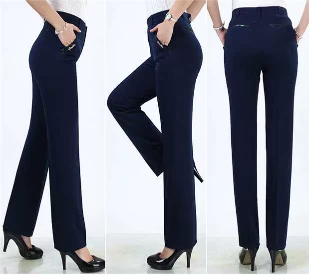 Quần dài của phụ nữ trung niên quần dài thẳng mùa xuân và mùa hè mỏng phần giữa và phụ nữ tuổi già quần cao eo mới quần mẹ vest nữ trung niên