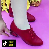Kiki home womens shoes new three-centimeter square heel square root deep mouth single shoes -- 2123 mother shoes thick heel soft-soled shoes